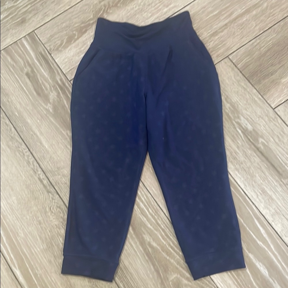 Old Navy Blue Joggers High-Rise Tapered CloudMotion (A)